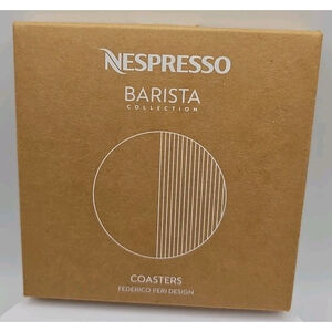 2 x Nespresso Barista Limited Edition Aluminum Coasters Summer Mandarin Orange